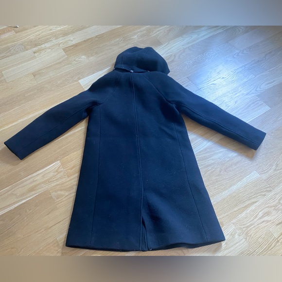 J. Crew Black Wool Coat with Suede Collar and Removable Hood in Size 0 - Picture 8 of 8
